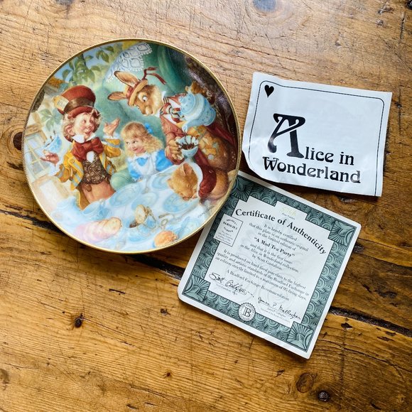 VINTAGE | 1993 The Mad Tea Party Alice In Wonderland Collector Plate Wall Art - Picture 1 of 5